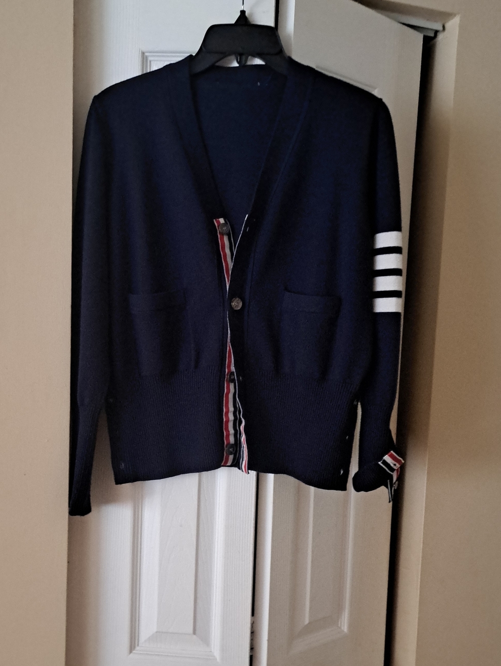 Thom Browne. Vintage Style 4bar Womens 4 Button Cardigan Cotton/ Acrylic Sz1